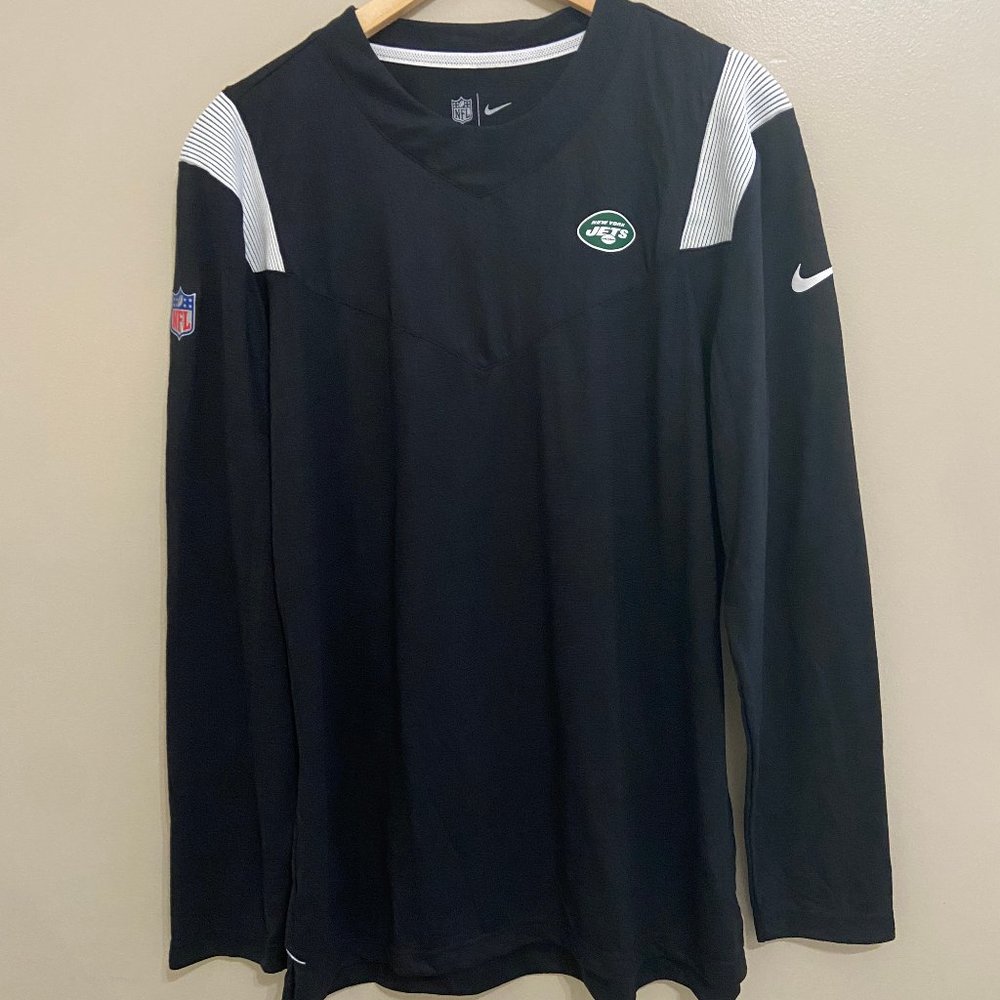 Nike NFL New York Jets Team Issued On Field Sideline LS Top Shirt Mens XL DO0546